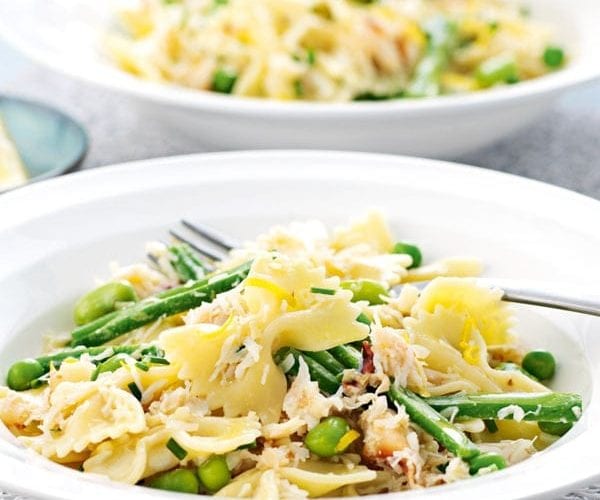 Chilli butter and crab pasta