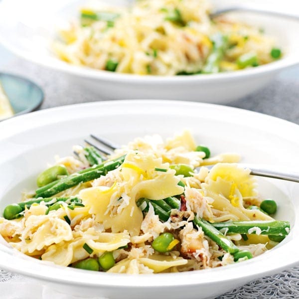 Crab and lemon farfalle