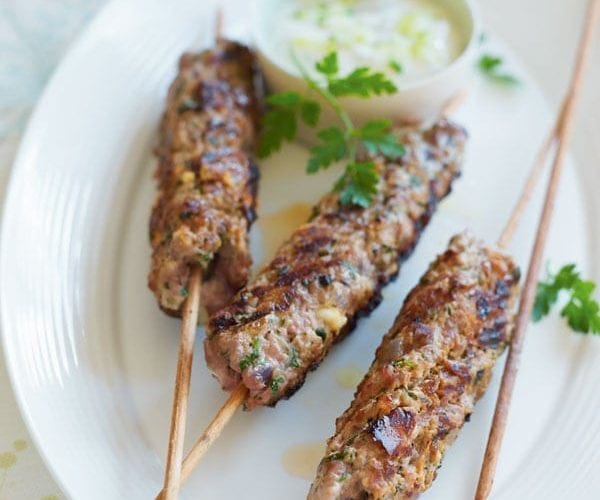 Devilled turkey koftas with apple salad