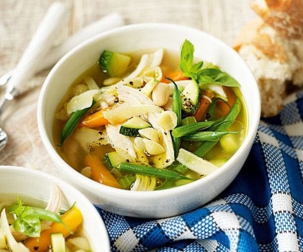Roast chicken and vegetable soup
