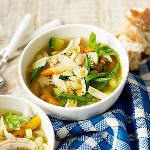 Roast chicken and vegetable soup