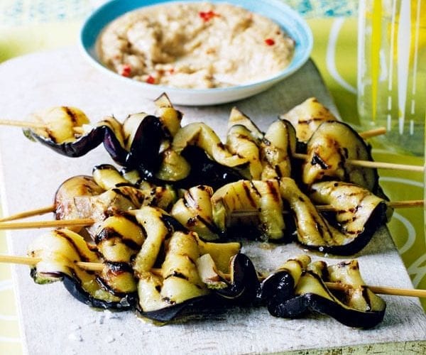 aubergine satay skewers