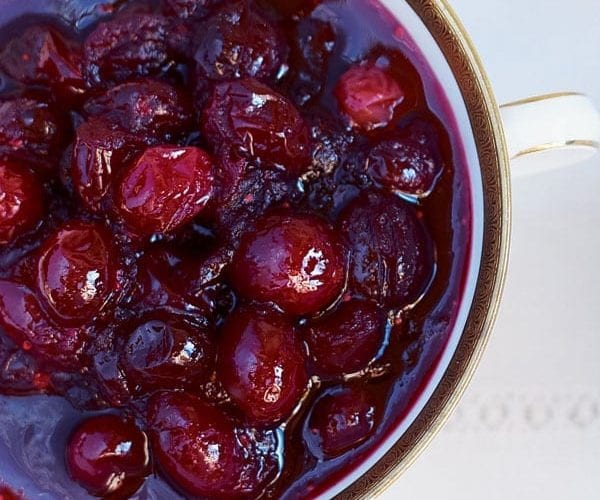 Close up of cranberry sauce