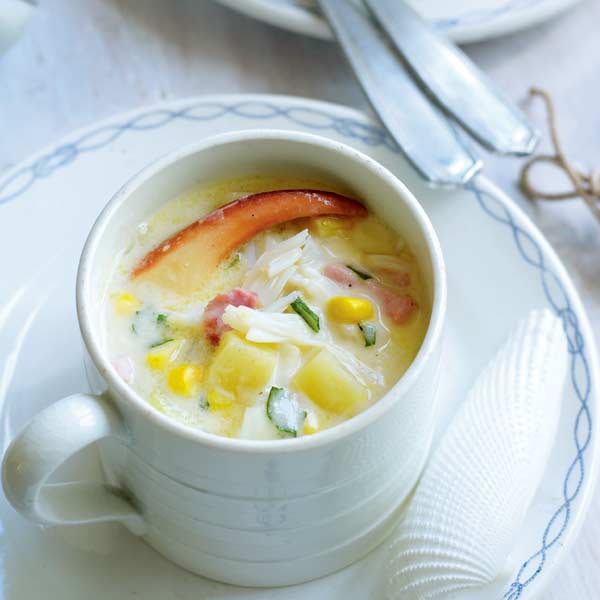 Sweetcorn crab chowder