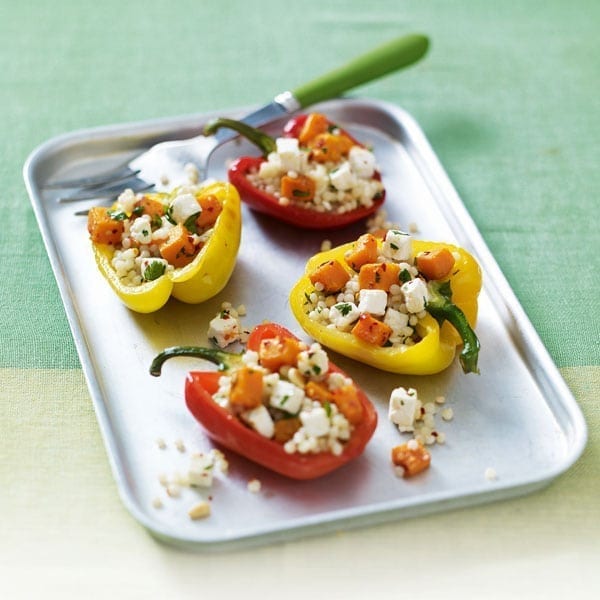 Quick couscous-stuffed peppers