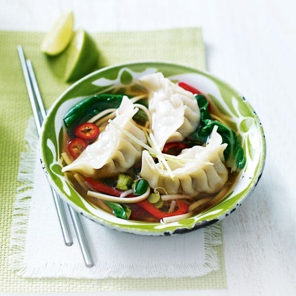 Cheat’s spiced miso and dumpling soup