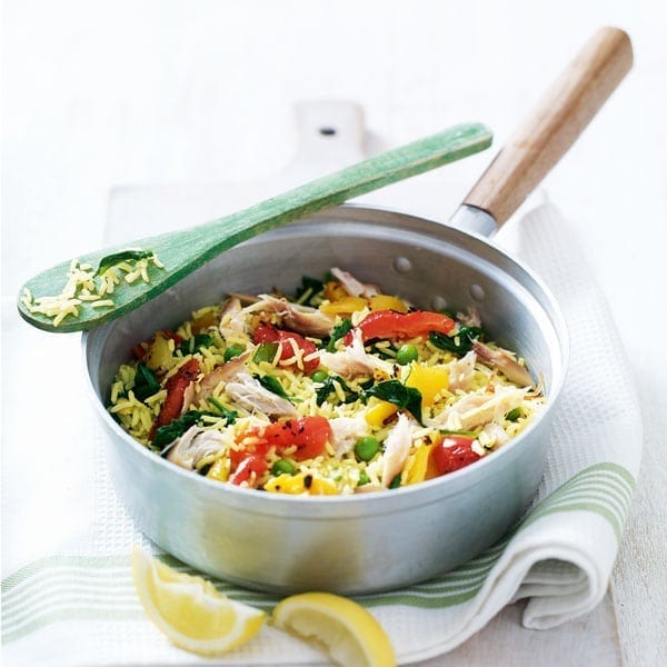 Cheat’s smoked mackerel pilau