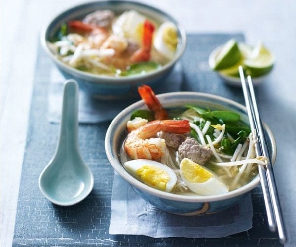 Pork and prawn noodle soup