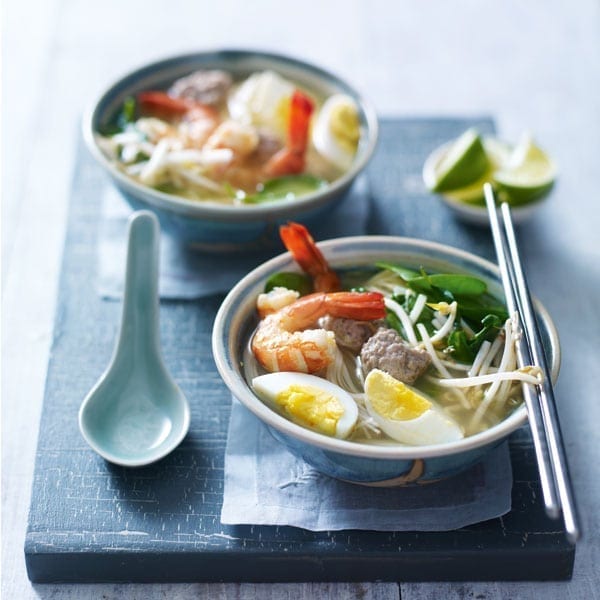 Pork and prawn noodle soup