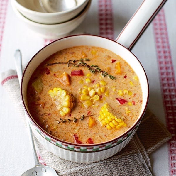 Jamaican spiced corn soup