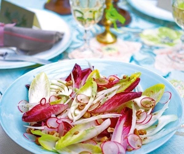 Peppered steak and charred radish salad
