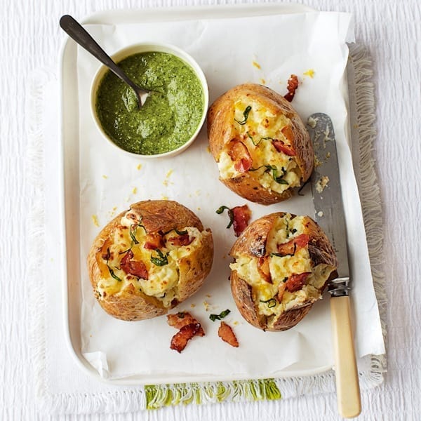 Quick stuffed jacket potatoes