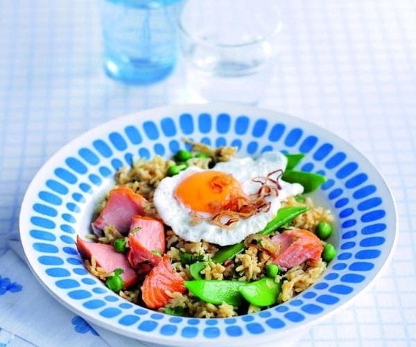 Summer kedgeree with fresh peas