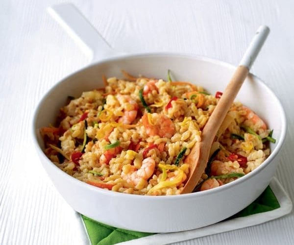 Prawn and veg risotto