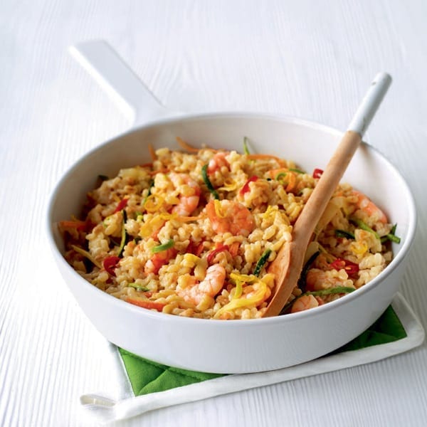 Prawn and veg risotto