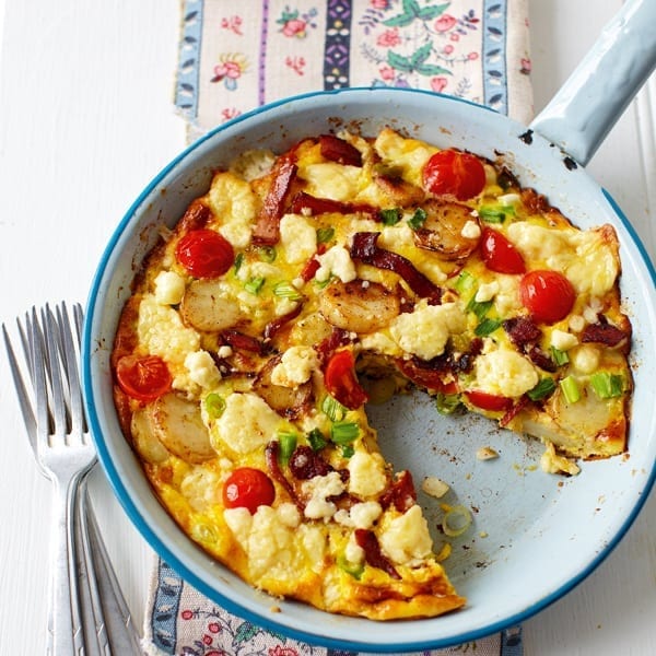 Bacon and Wensleydale frittata