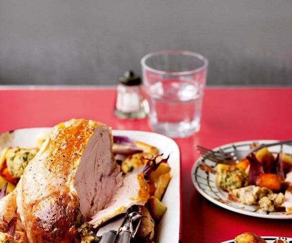 Gluten-free and dairy-free apricot and chestnut stuffing