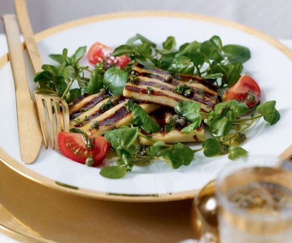 Halloumi with watercress