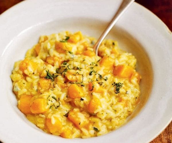 Roast squash with pumpkin seed pesto
