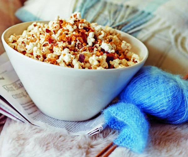 Parmesan and black pepper popcorn with prosciutto