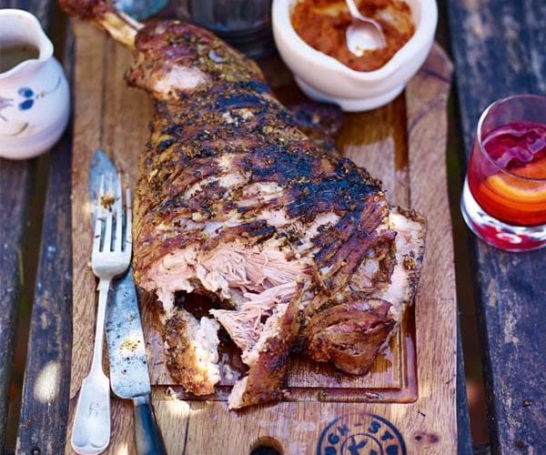 Grilled aromatic shoulder of lamb