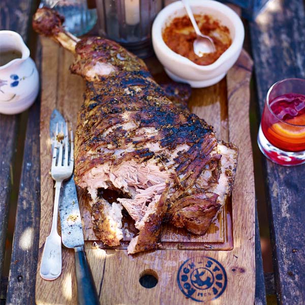 Grilled aromatic shoulder of lamb