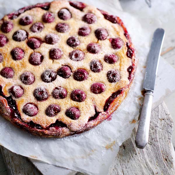 Puff pastry cherry bakewell tart with amaretto