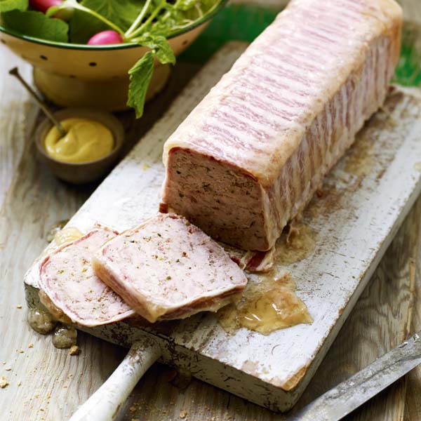 Rabbit, bacon, lemon and thyme terrine