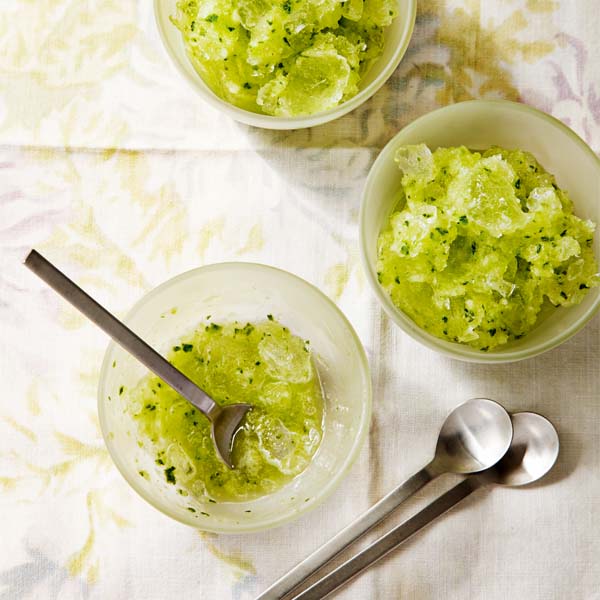 Elderflower, cucumber and gin granita