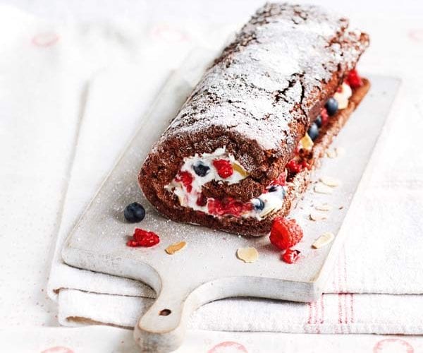 healthier chocolate roulade