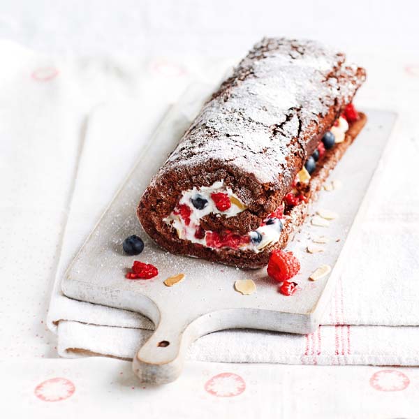 Healthier chocolate roulade