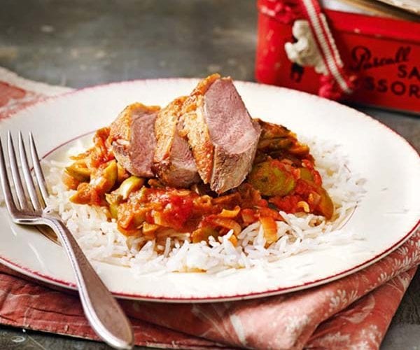 Duck with fig, pine nut and mint couscous