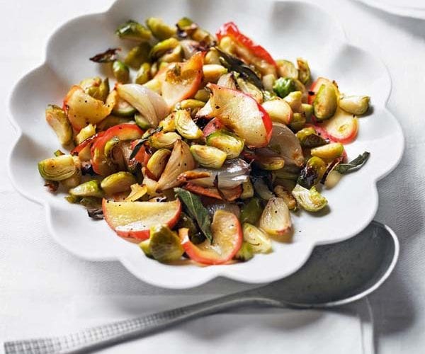 Charred sprouts with toasted brazils
