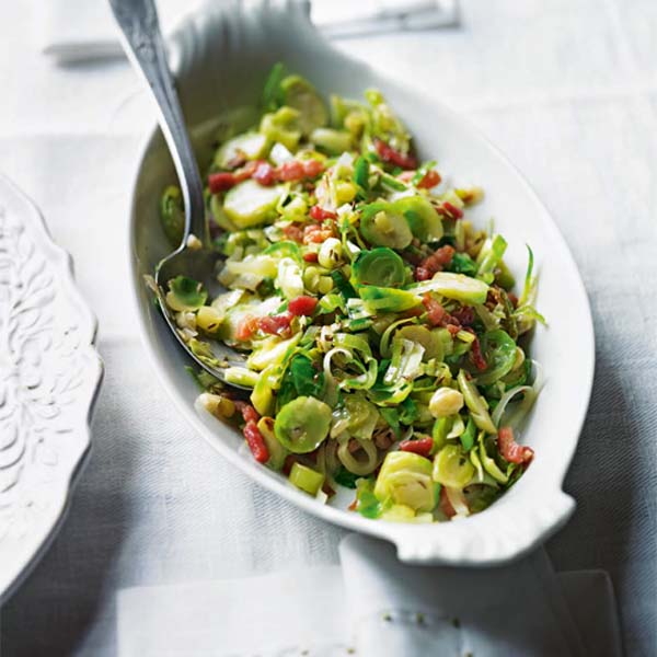 Christmas brussel sprouts with bacon