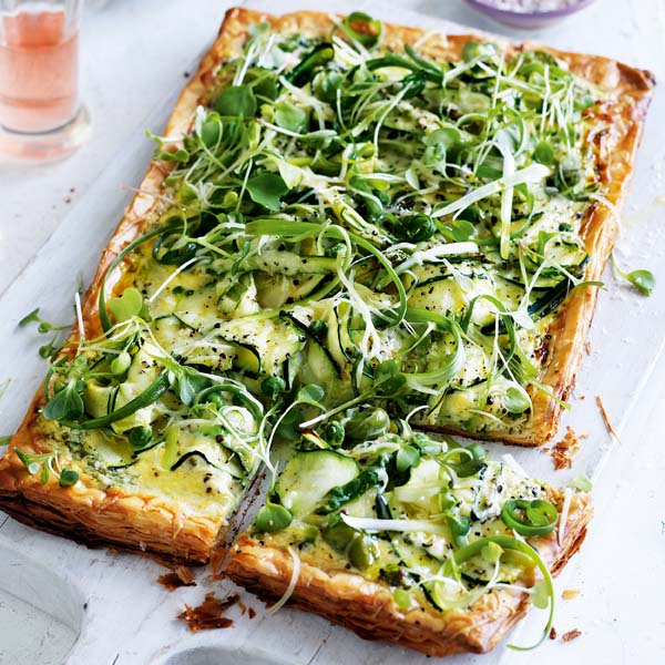 Gruyère and courgette tart