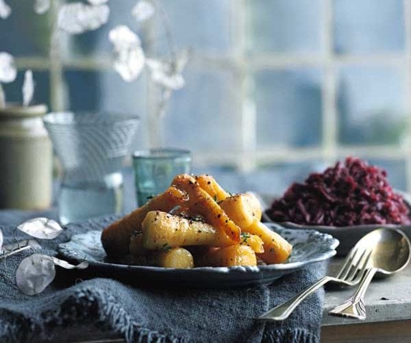 Soy-glazed red cabbage