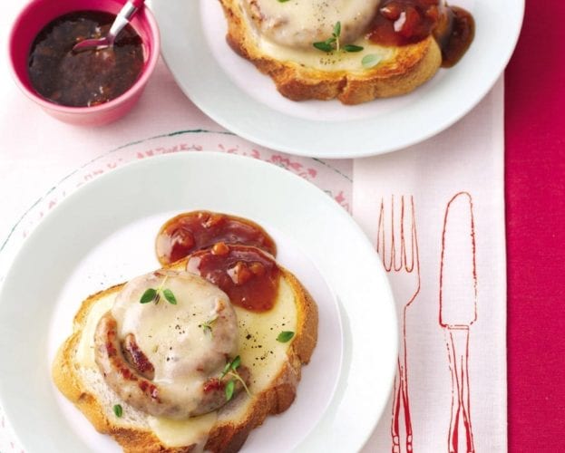 Chipolata toad in the hole with creamed butternut squash
