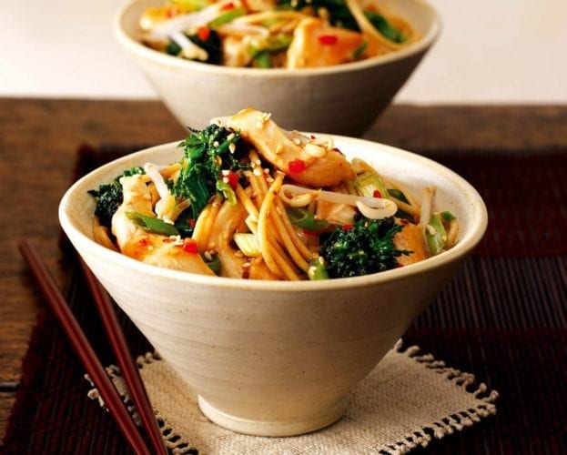 Chicken and broccoli spaghetti