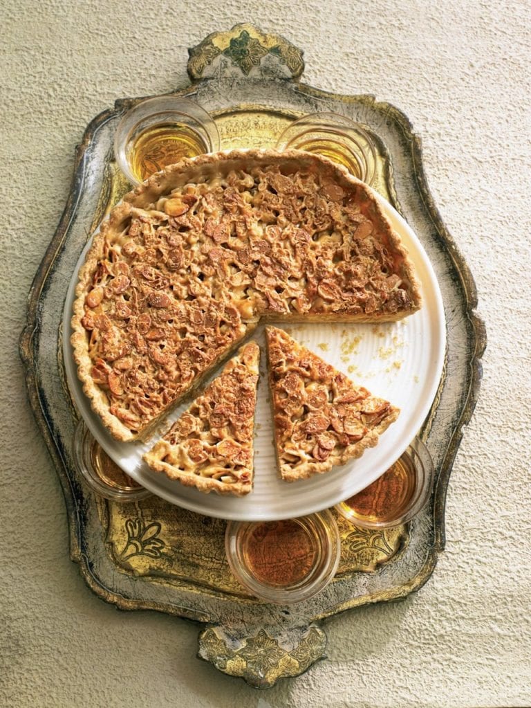 Whisky toffee almond tart