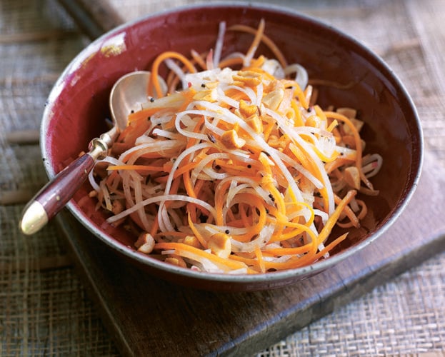 Roasted rainbow carrot salad