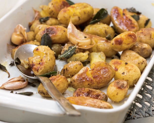 crushed new potatoes