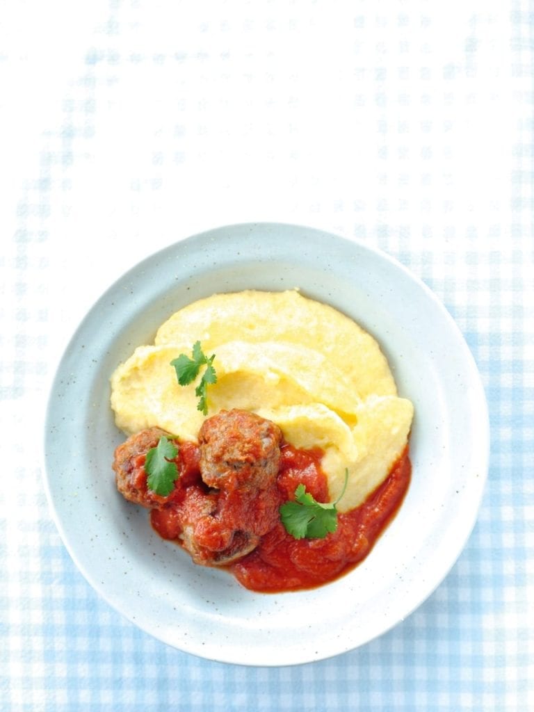 Meatballs with creamy polenta