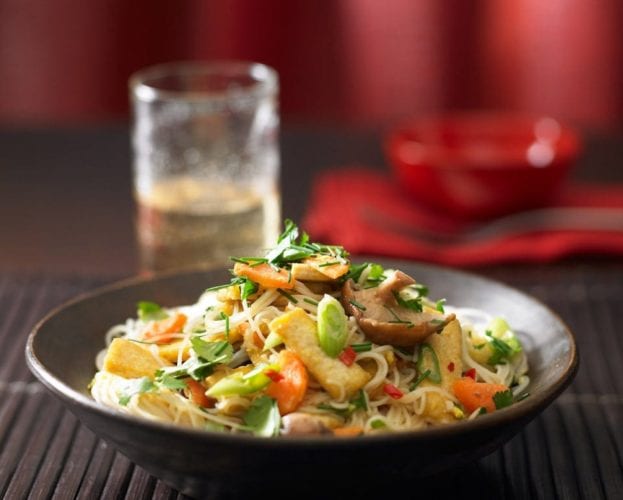 Tofu and mushroom pad Thai