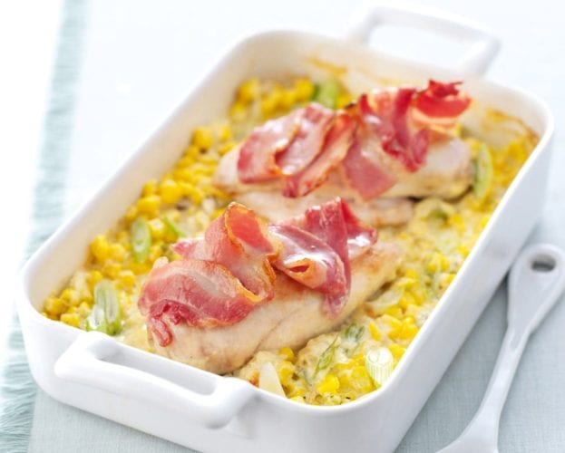 Chicken and creamy sweetcorn bake