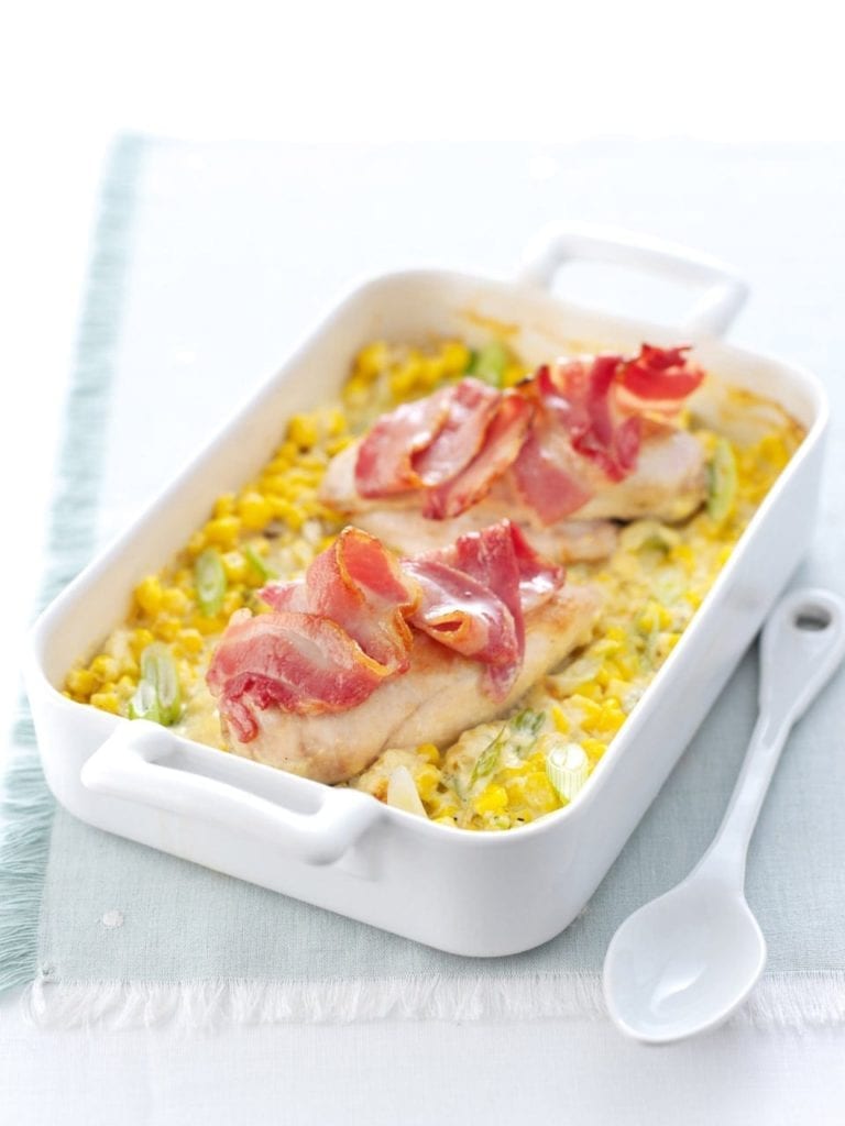 Chicken and creamy sweetcorn bake