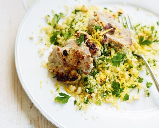Minty yogurt lamb with nutty couscous