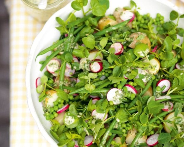 Fresh bean and pea salad
