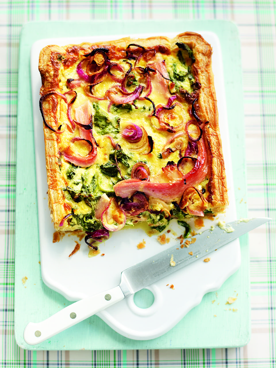 Creamy ham and spinach puff tart recipe delicious. magazine