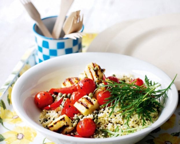 Halloumi with tomato salad