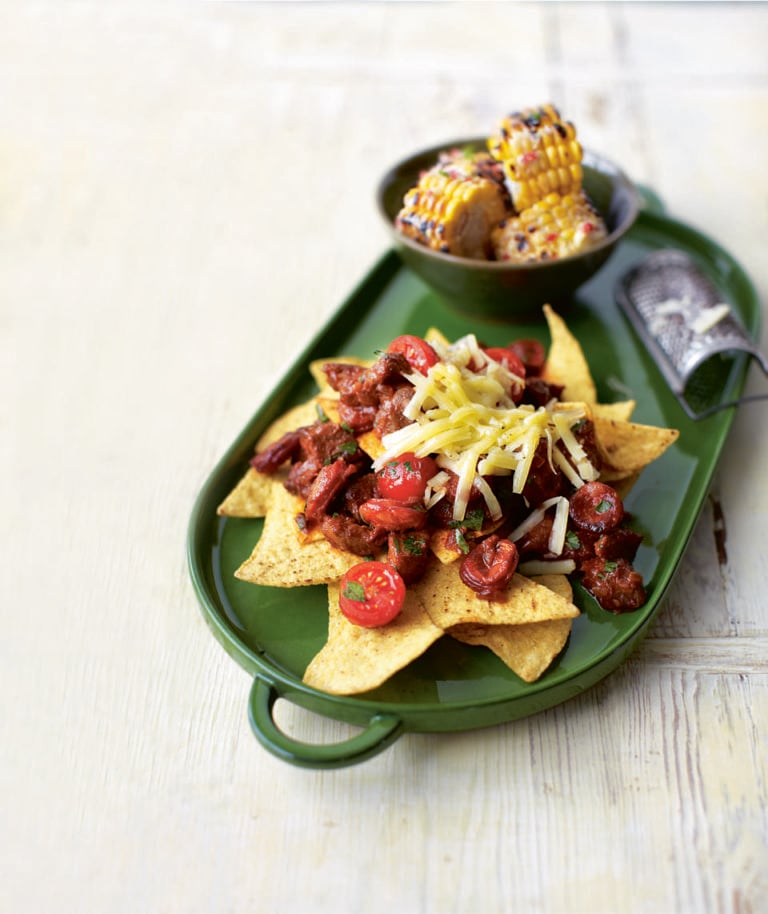 Sticky chipotle lamb with caramelised corn